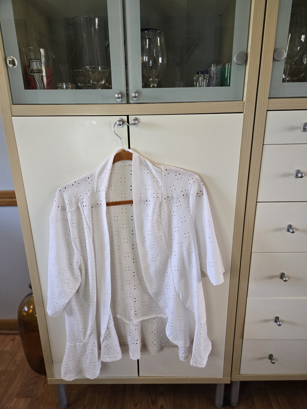 White Eyelet Blazer Jacket
